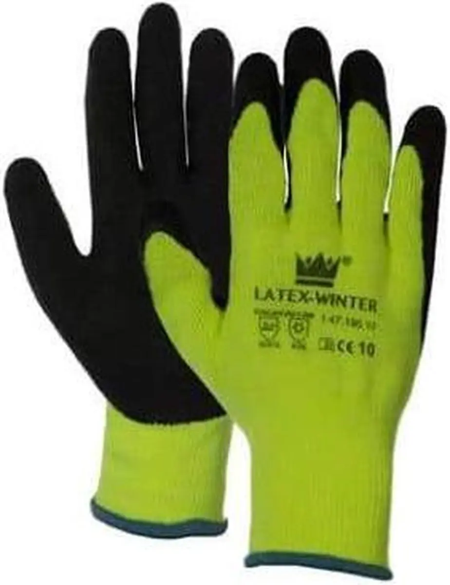 Oxxa Winter 47-195 Handschoen M - 12 Paar - Zwart/Geel/Fluorescerend