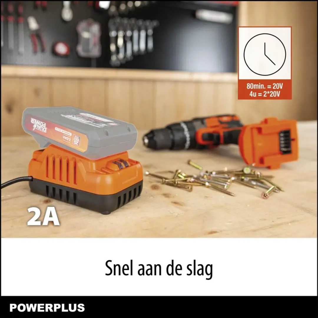 Powerplus Dual Power POWDP9056 Batterijlader - 2.0A