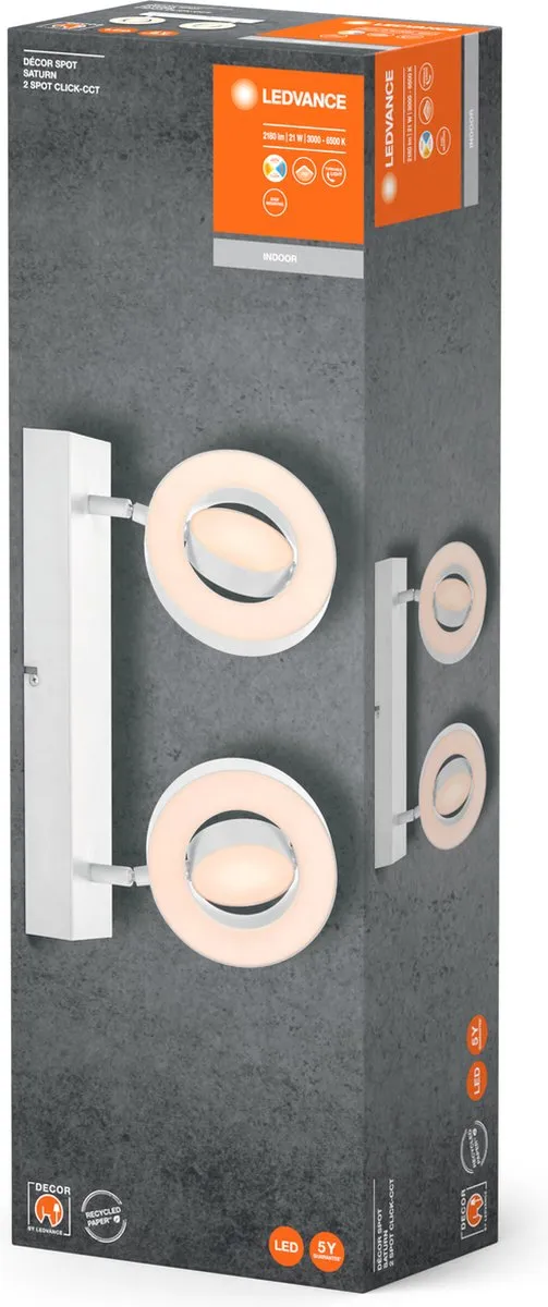 LEDVANCE Decor Spot Saturn CLICK-CCT White 2 Spot - 21W 610lm - Wit