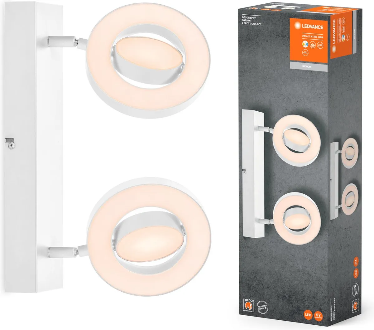 LEDVANCE Decor Spot Saturn CLICK-CCT White 2 Spot - 21W 610lm - Wit