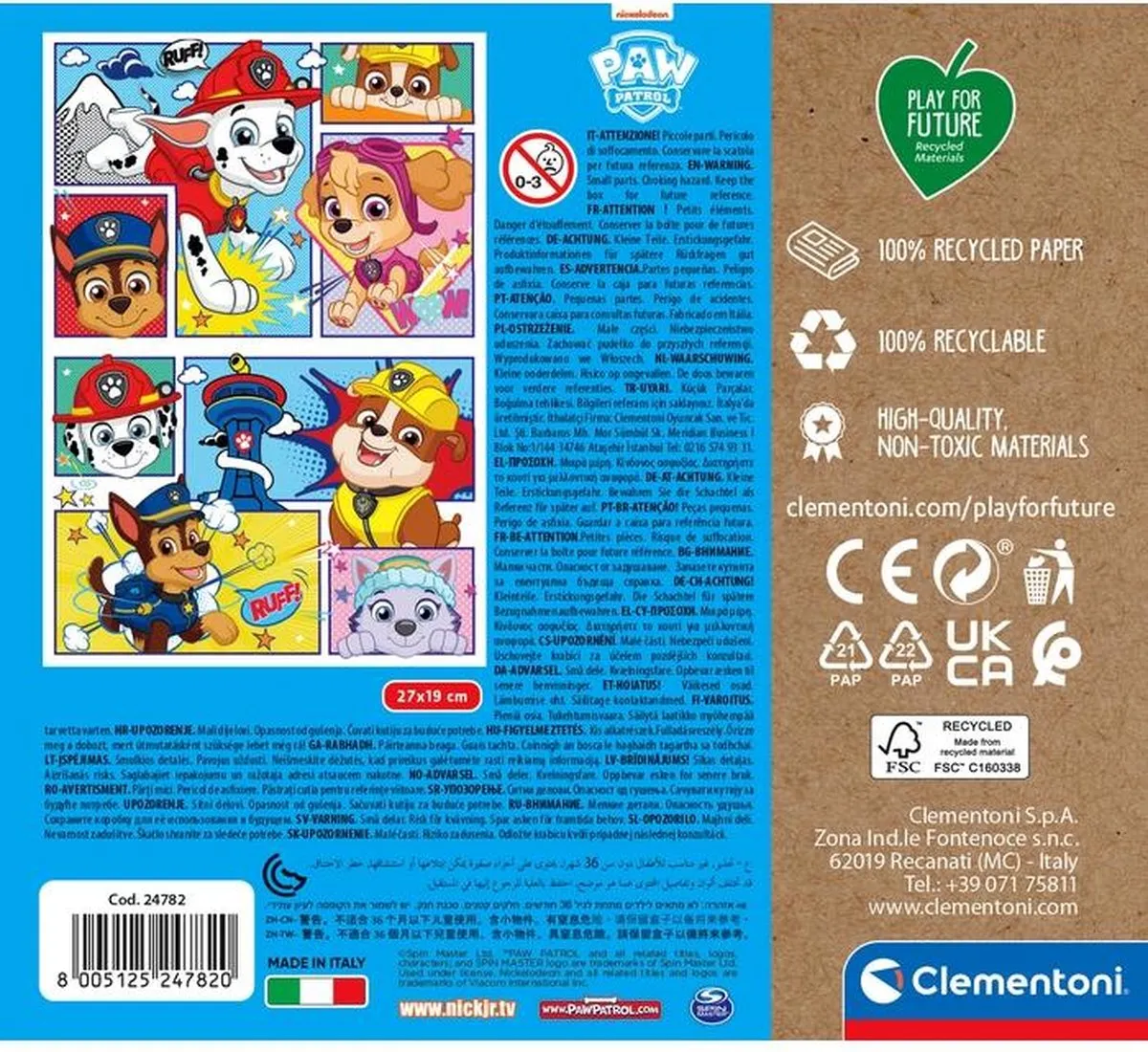 Clementoni Paw Patrol Puzzel - 2x20 Stukjes Blauw
