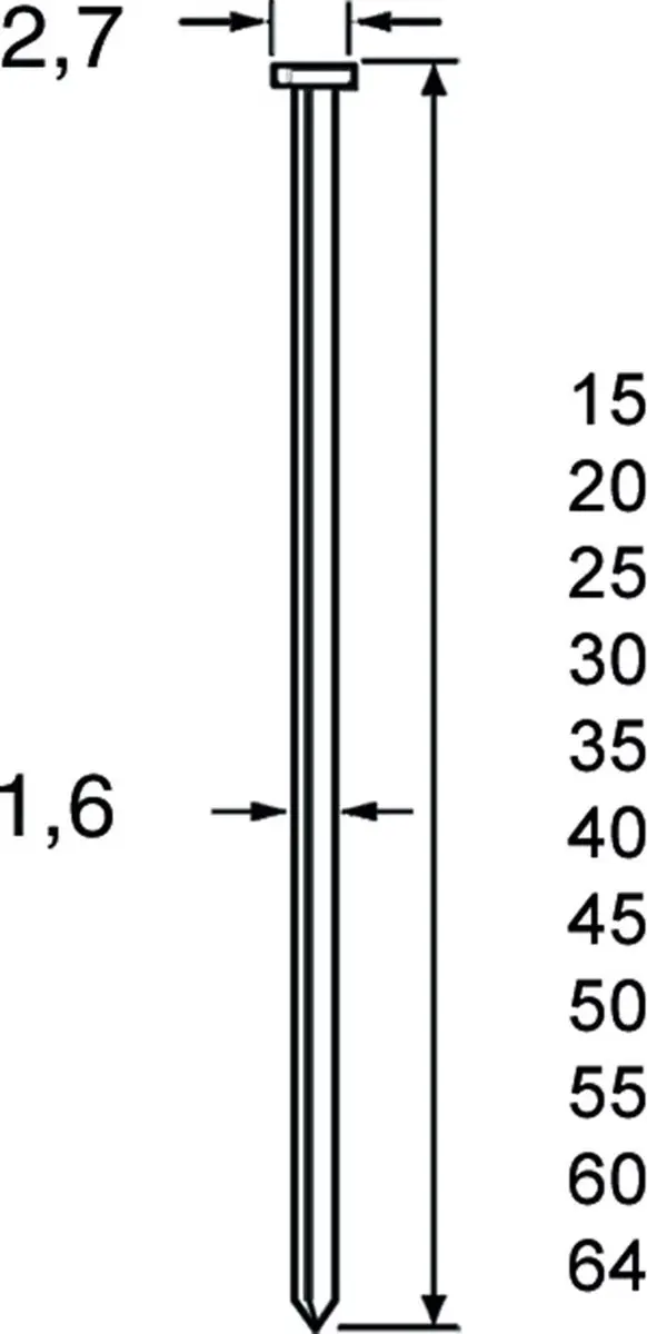 Dutack Brad SKN16 50mm - 2500 Stuks