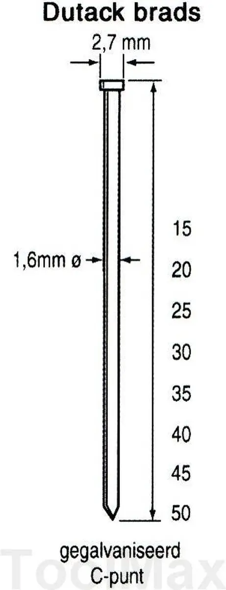 Dutack Brad SKN16 50mm - 2500 Stuks