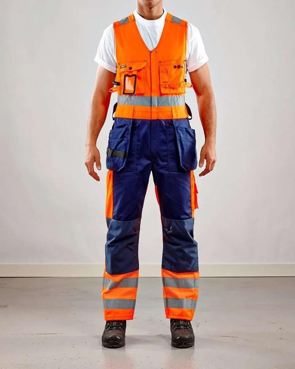 Blåkläder Amerikaanse Overall High Vis 2653-1804 - 46 - Oranje/Marineblauw