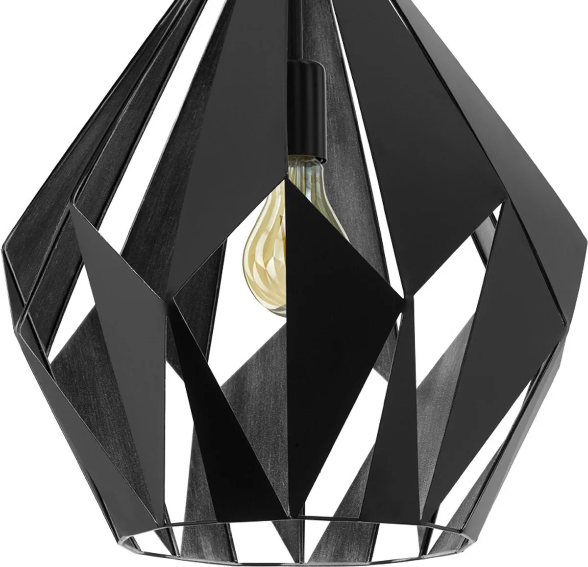 Eglo Carlton 1 Hanglamp E27 - 38,5 cm - Zwart/Zilver