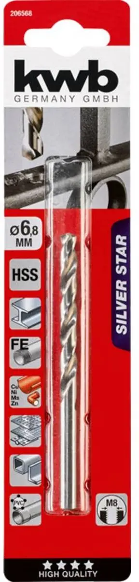 KWB Metaal-spiraalboor 6.8mm - 1 Stuk