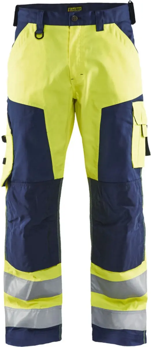 Blåkläder Werkbroek 1566-1811 High Vis Geel/Marineblauw