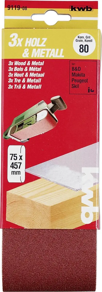 KWB Schuurband 75x457mm Korrel 40 - 3 Stuks