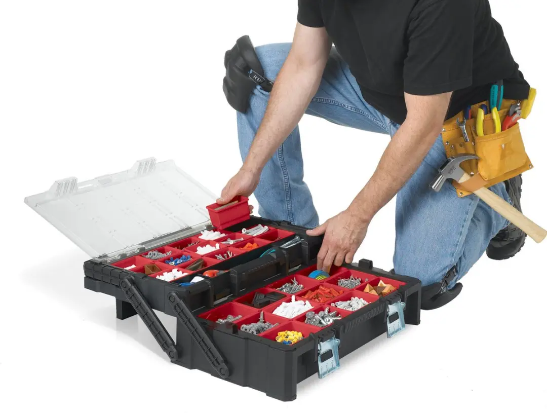Keter Cantilever Duo Gereedschapsorganiser M 22 inch - Zwart/Rood - afbeelding 6 van 6