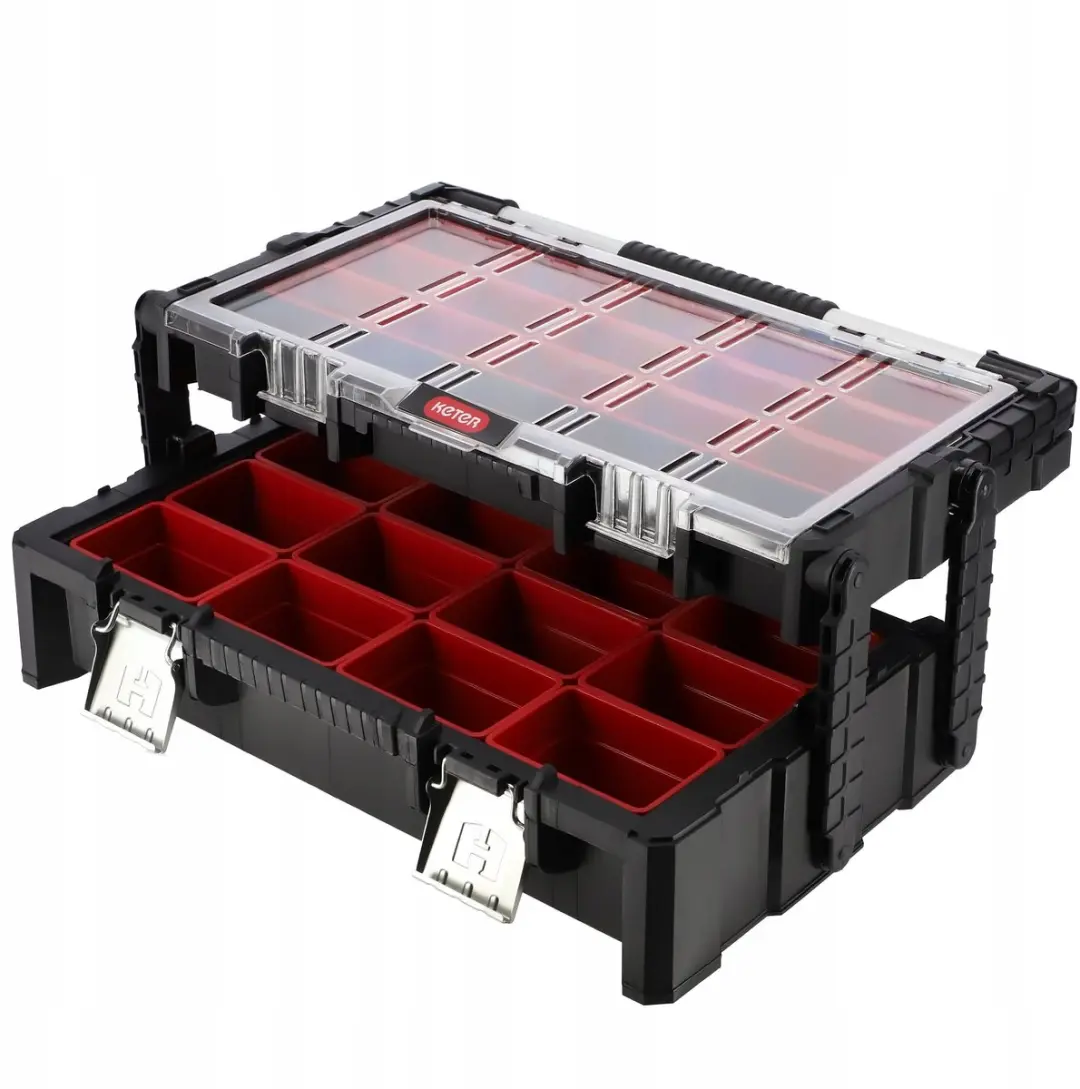 Keter Cantilever Duo Gereedschapsorganiser M 22 inch - Zwart/Rood