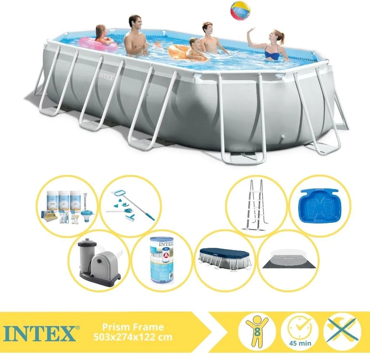 Intex Prism Frame 26796GN Opzetzwembad 503x274x122cm