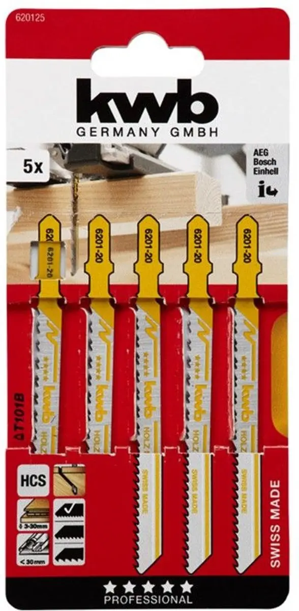 KWB Decoupeerzaagbladen HCS 620325 - 5 Stuks - Grof