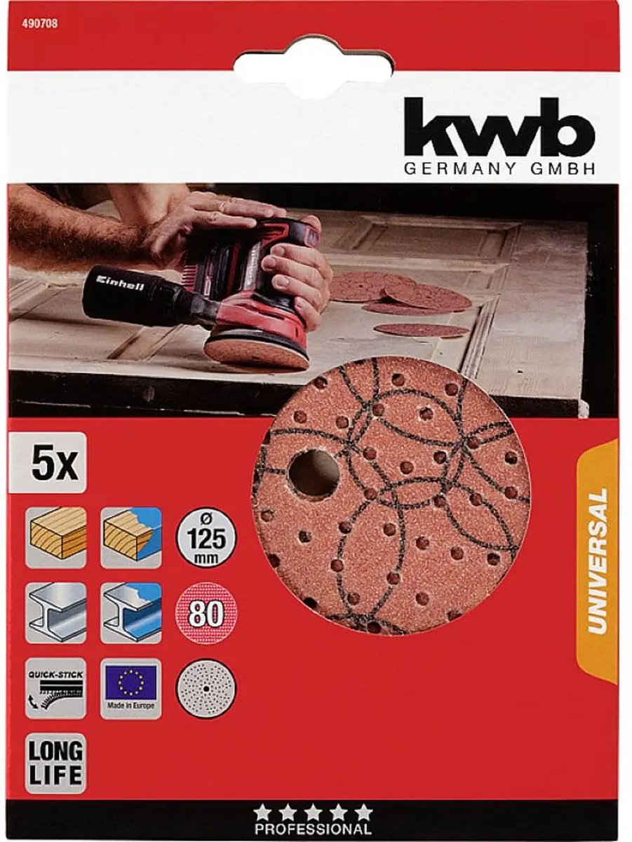 KWB Schuurschijf Ø125mm - 5 Stuks