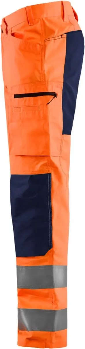 Blåkläder High Vis Broek 1585-1811 - 60 - High Vis Oranje/Marineblauw