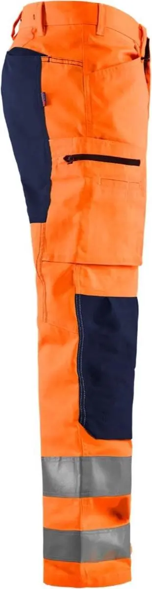 Blåkläder High Vis Broek 1585-1811 - 60 - High Vis Oranje/Marineblauw