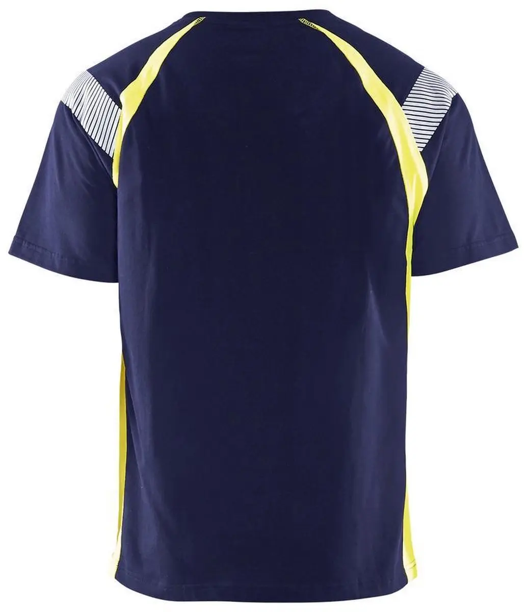 Blåkläder T-shirt Visible 3332-1030 Marine/High Vis Geel - S