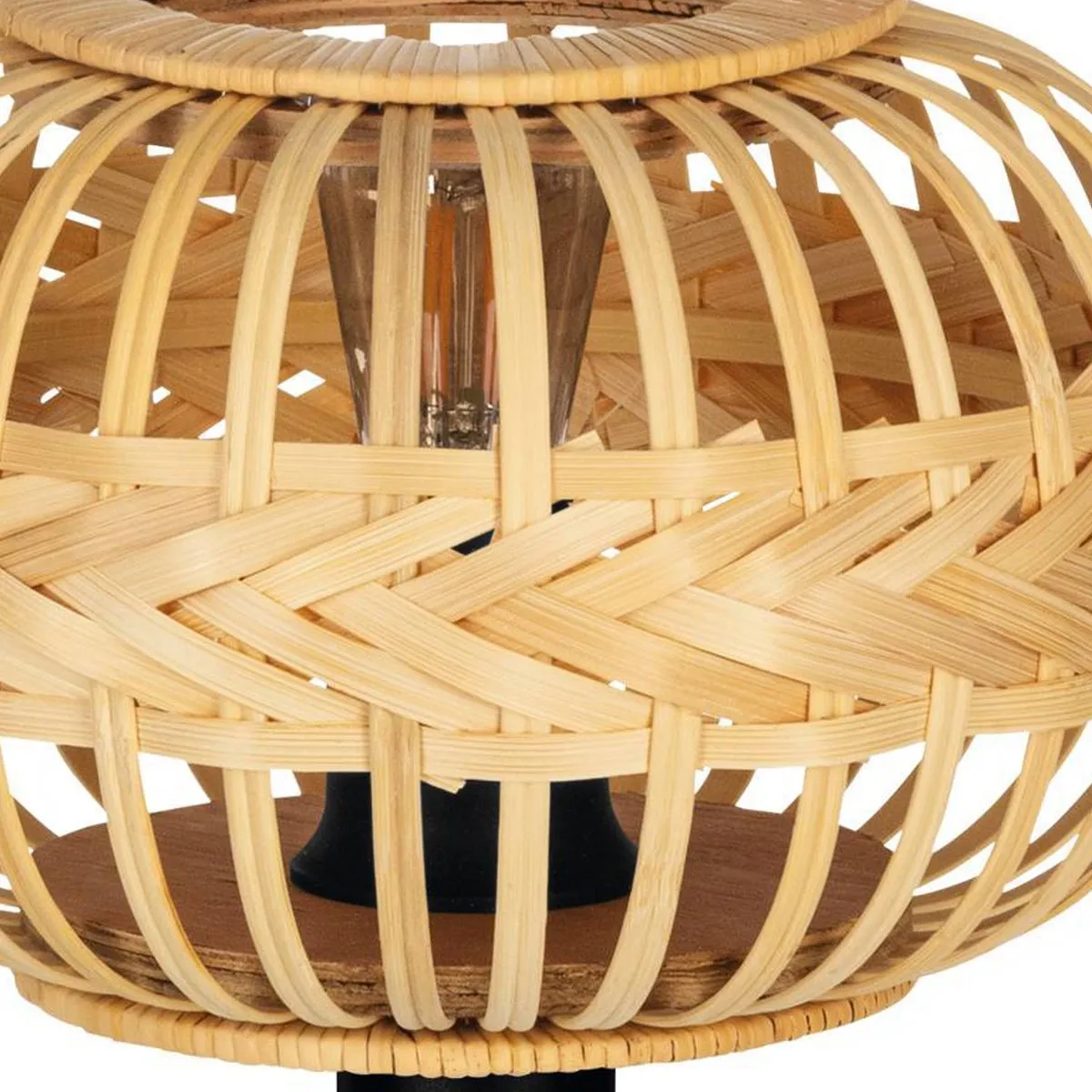 Eglo Amsfield 1 Tafellamp - Zwart/Hout - 41 cm