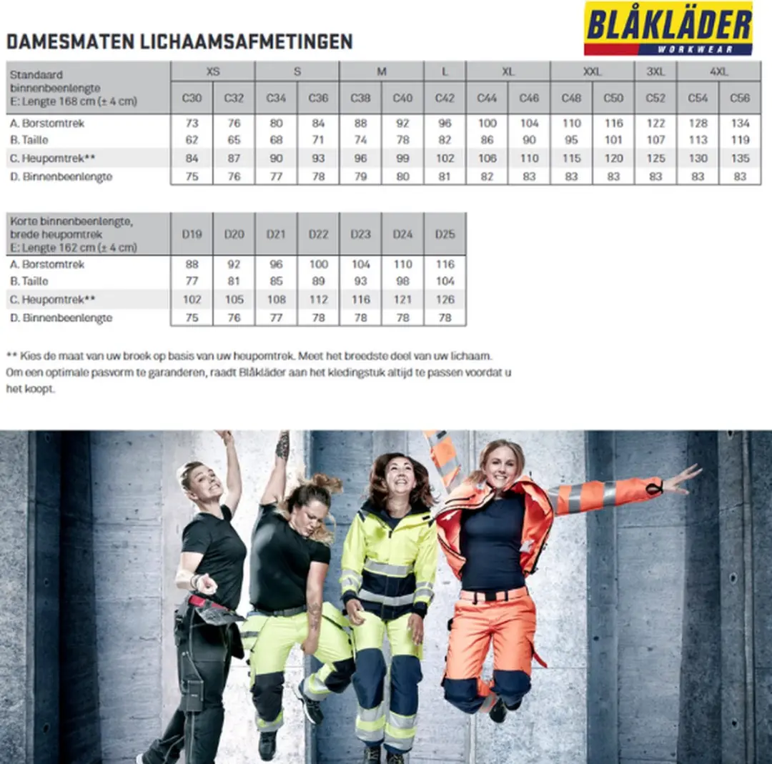 Blåkläder Schildersbroek 7179-1645 Dames - Wit/Donkergrijs