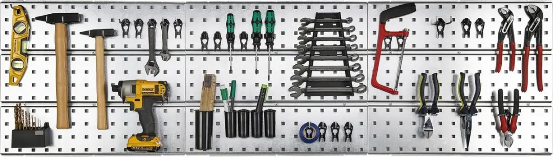 Raaco Gereedschapswand 109659 - 3 Panelen & 44 Clips - Grijs