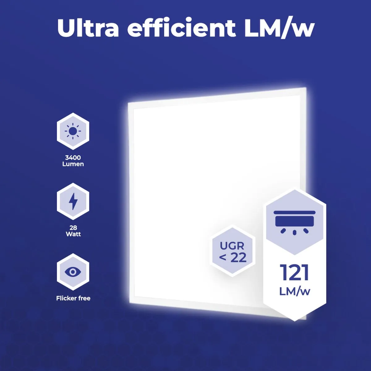 Noxion LED Paneel Ecowhite V4.0 28W 3400lm - 60x60cm - Daglicht 6500K - afbeelding 2 van 6
