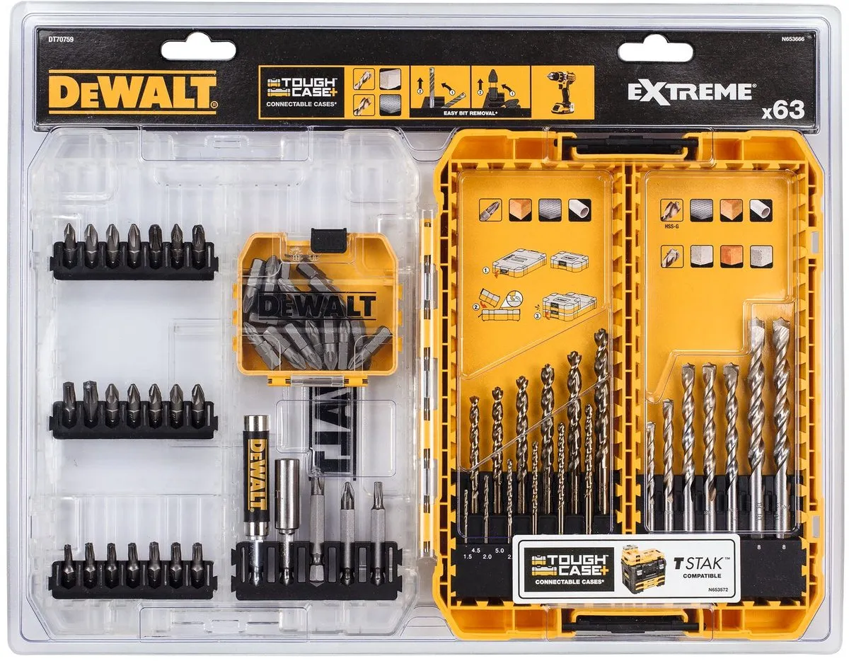 DeWalt DT70759-QZ Schroefbit- en Borenset 63-delig