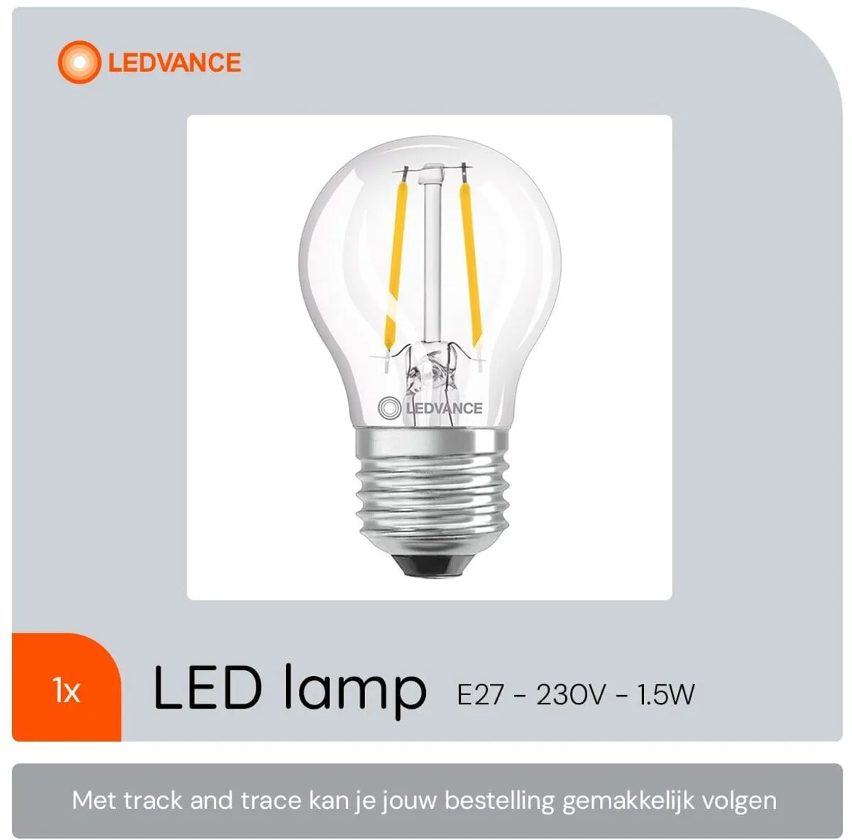LEDVANCE LED Filament P45 E27 1.5W 136lm Warm Wit