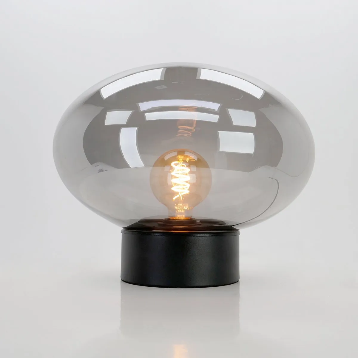 Eglo Madonnina Tafellamp E27 - 27cm - Zwart/Grijs Ombre Glas