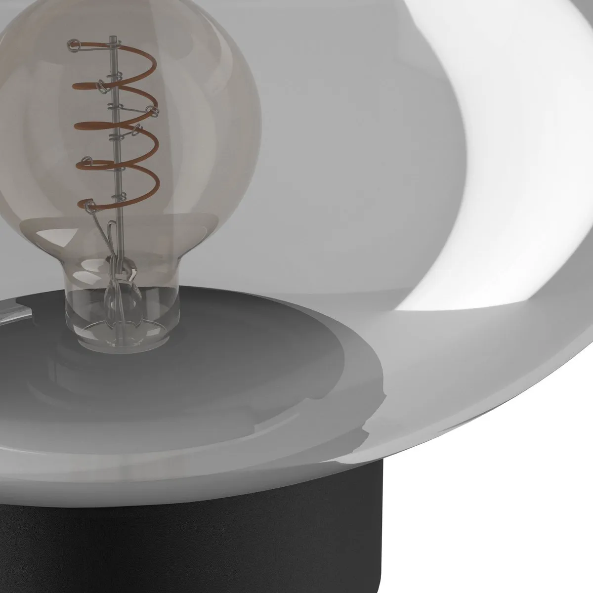 Eglo Madonnina Tafellamp E27 - 27cm - Zwart/Grijs Ombre Glas