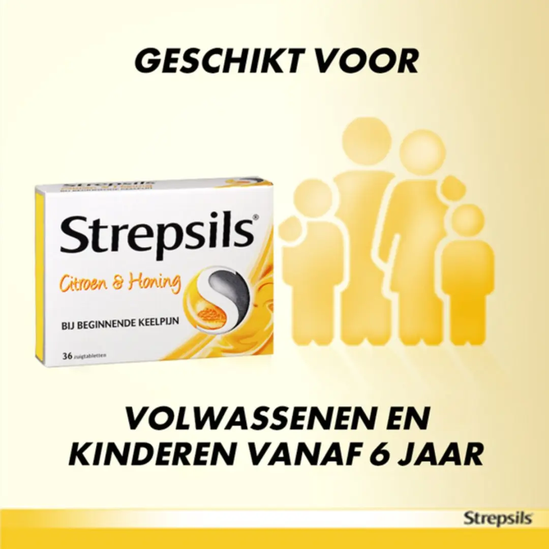 Strepsils Citroen & Honing Zuigtabletten - 72 Stuks