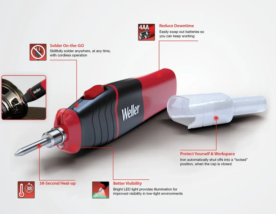 Weller WLIBAK8EU Snoerloze Soldeerbout 8W - 485°C