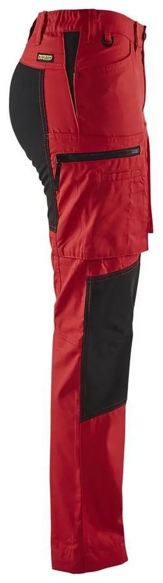 Blåkläder Dames Service Werkbroek Stretch 7159-1845 - 50 - Rood/Zwart