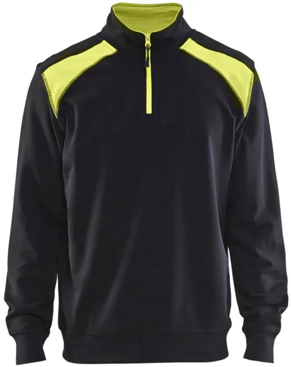 Blåkläder 3353-1158 Sweatshirt Bi-Color - Zwart/High Vis Geel 4XL