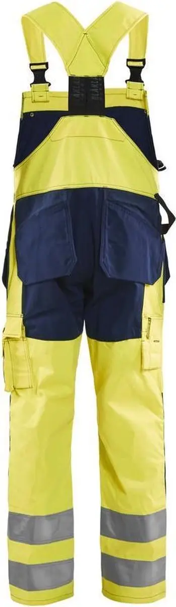 Blåkläder Bretelbroek High Vis 2603-1860 - 52 - Geel/Marineblauw