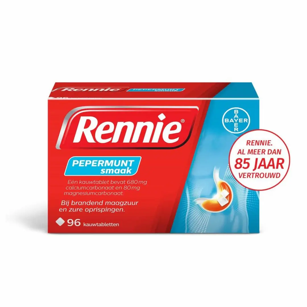 Rennie Pepermunt Kauwtabletten - 288 Stuks (3x96)