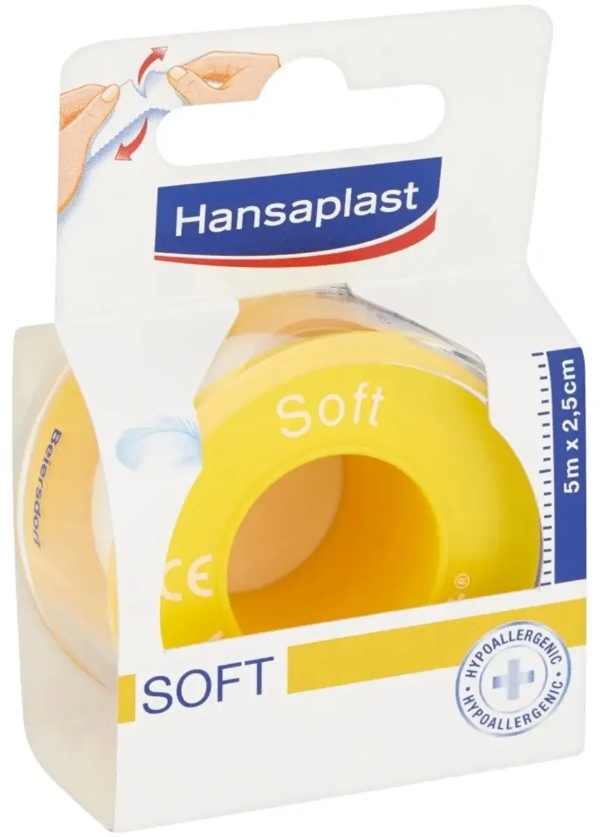 Hansaplast Soft Hecht Pleister 2,5cmx5m - Wit