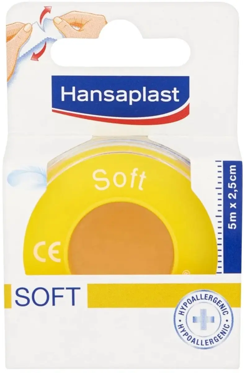 Hansaplast Soft Hecht Pleister 2,5cmx5m - Wit - afbeelding 6 van 6