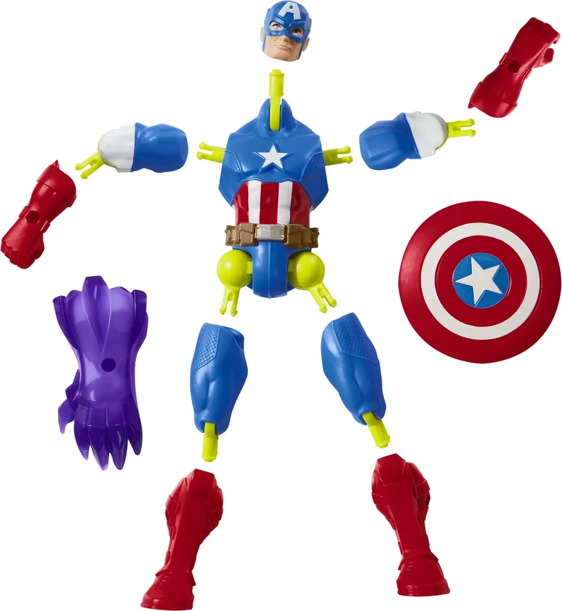 Hasbro Marvel MixMashers Captain America Actiefiguur 12cm - Multicolor