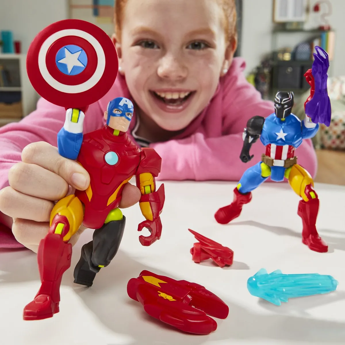 Hasbro Marvel MixMashers Captain America Actiefiguur 12cm - Multicolor