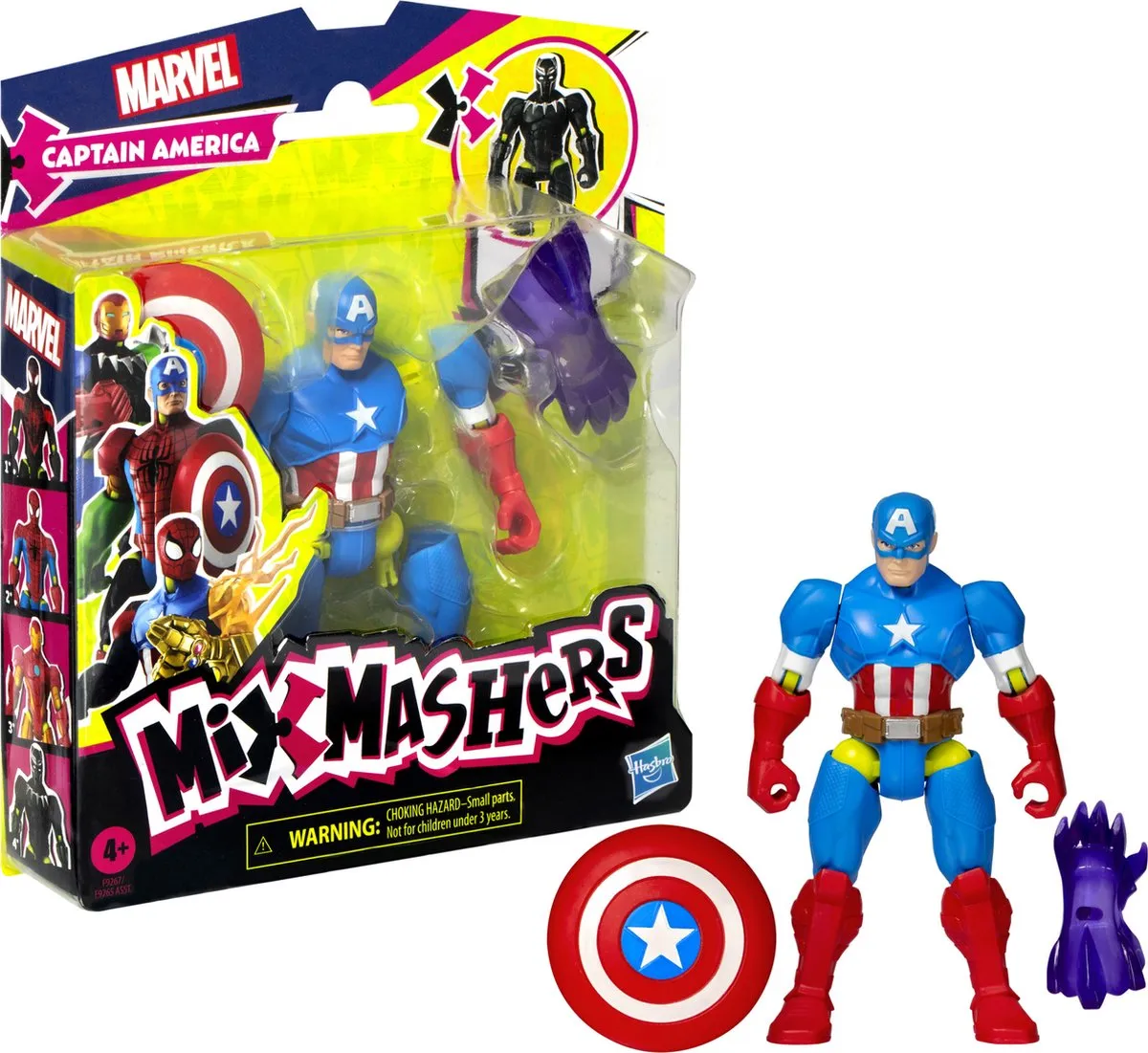 Hasbro Marvel MixMashers Captain America Actiefiguur 12cm - Multicolor
