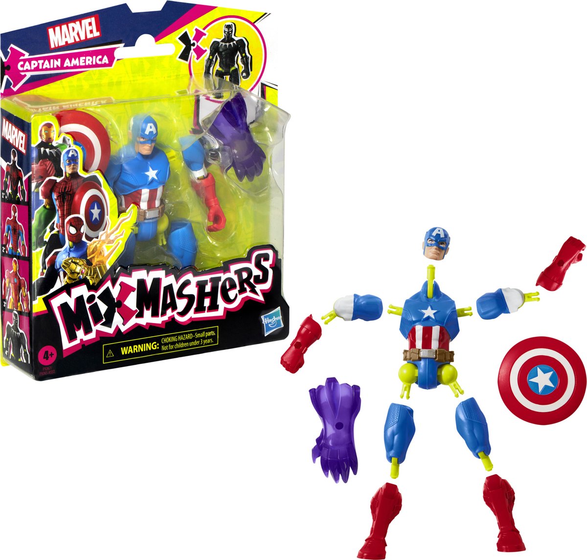Hasbro Marvel actiefiguur MixMashers Captain America 12 cm speelgoed.