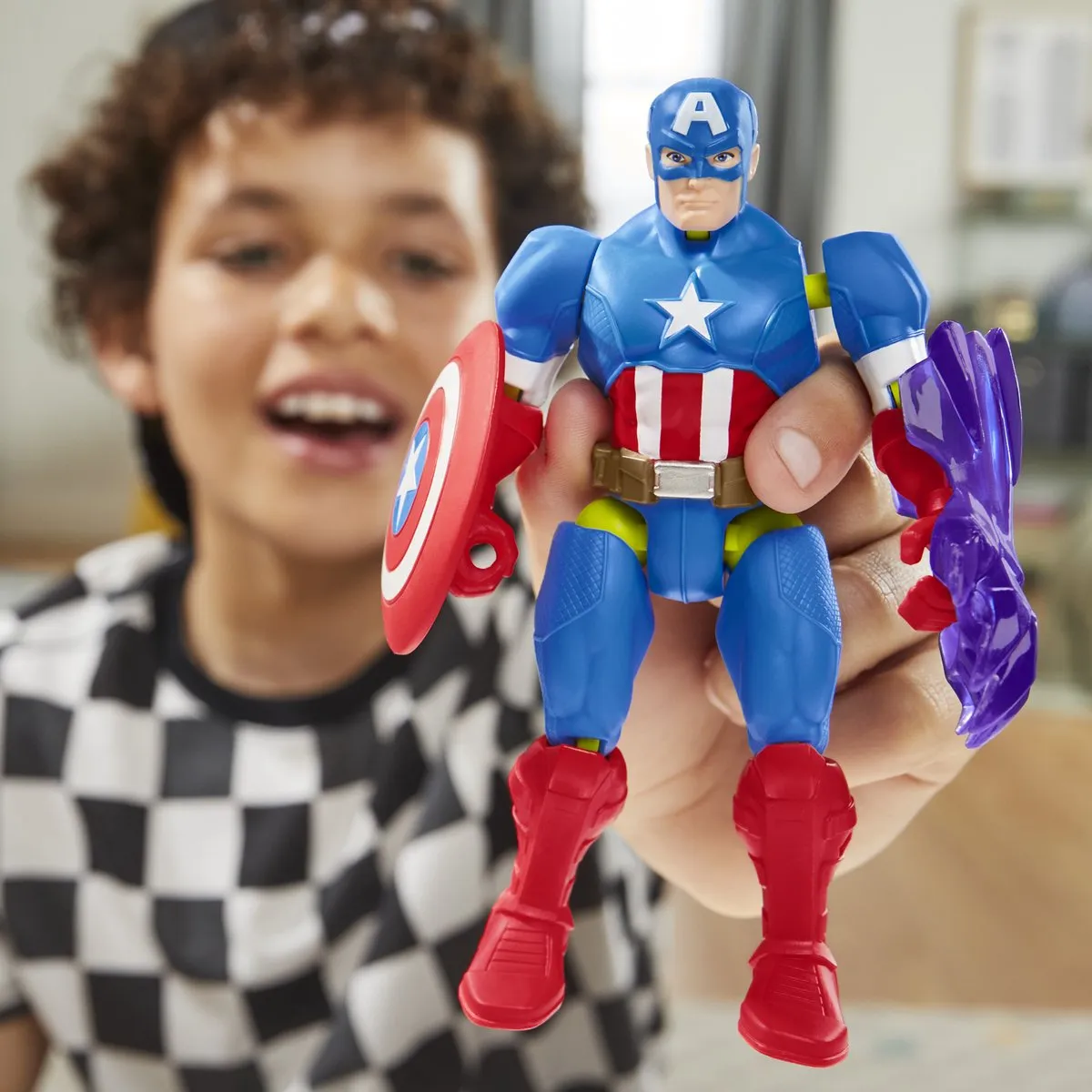 Hasbro Marvel MixMashers Captain America Actiefiguur 12cm - Multicolor
