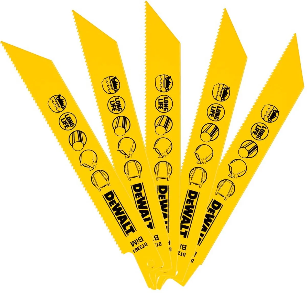 DeWalt DT2361-QZ Reciprozaagbladen - 5 Stuks