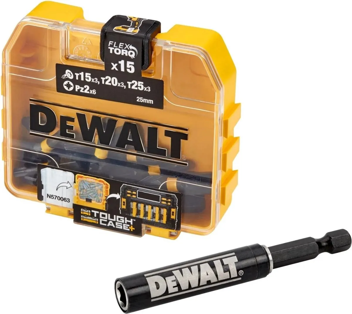DeWalt DT70522T FLEXTORQ Schroefbitset 15-delig - T15