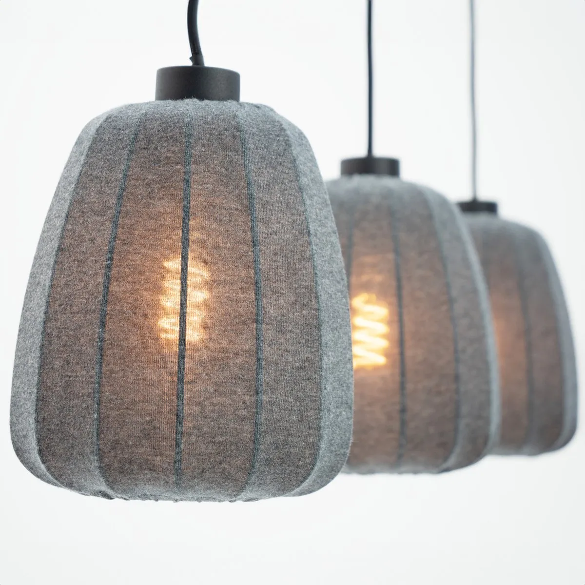 Eglo Barlaston Hanglamp E27 - 3 Lichtpunten - Zwart/Grijs