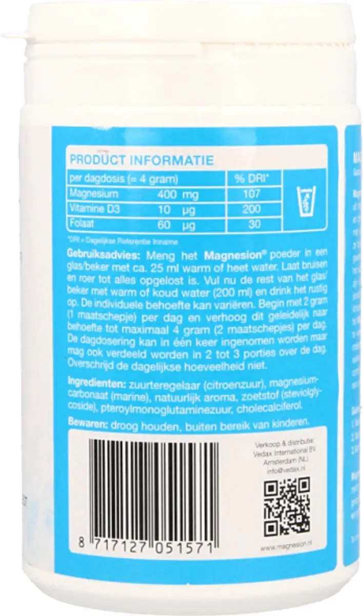 Magnesion Vedax Relax Mineralen 125g