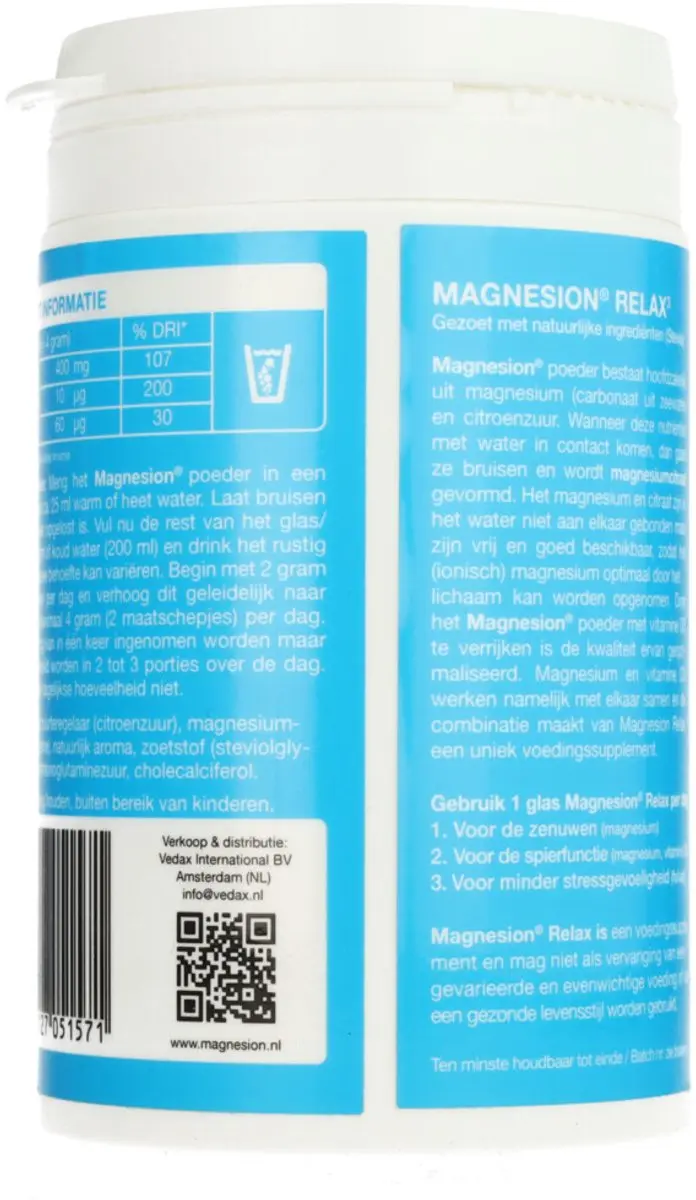 Magnesion Vedax Relax Mineralen 125g