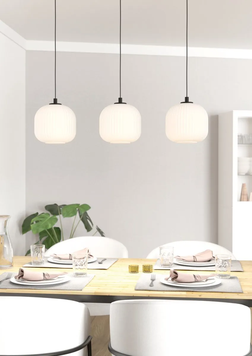 Eglo Mantunalle Hanglamp E27 - 120cm - Zwart/Wit - afbeelding 6 van 6