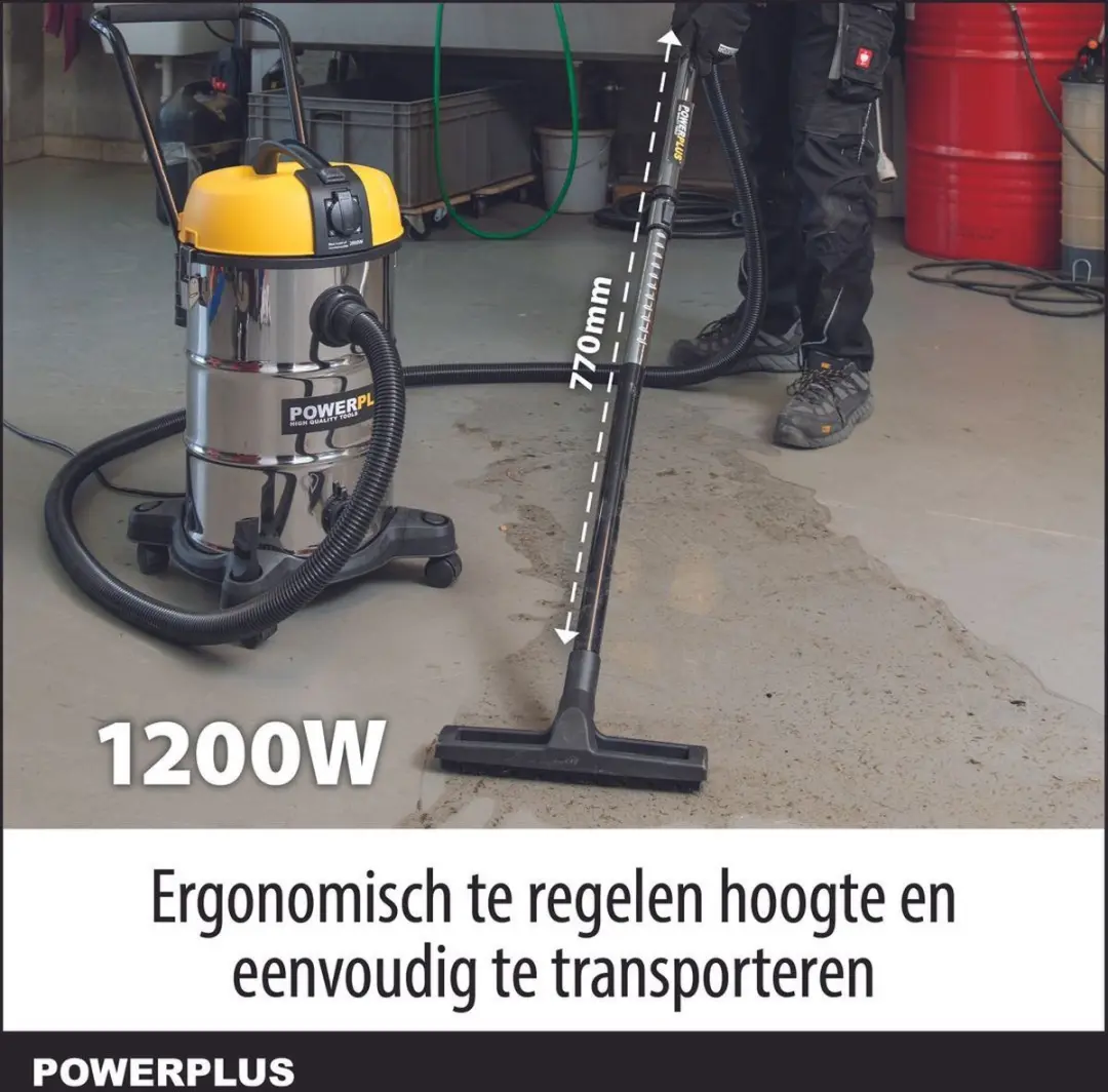 Powerplus POWX3240 Nat-Droog Stofzuiger 1200W - 30L Tank