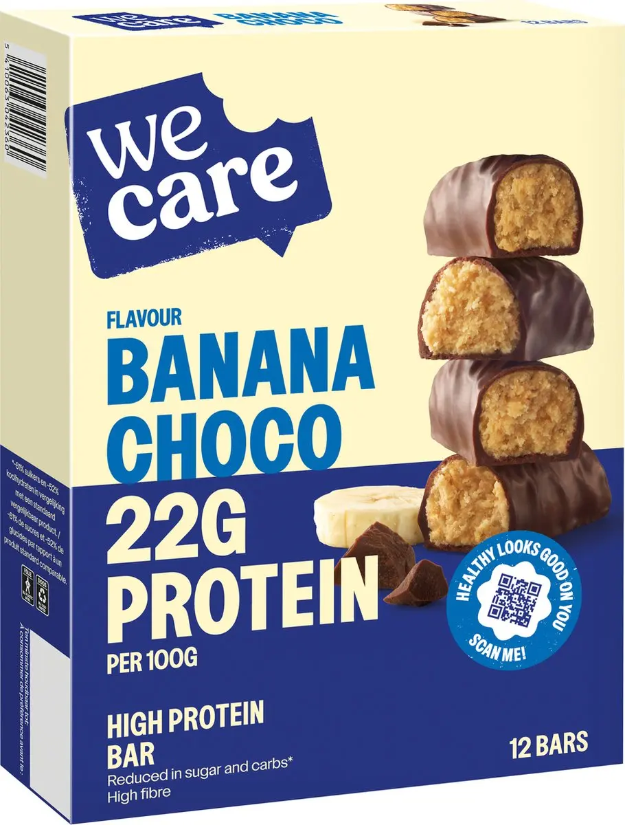 weCare High Protein Bar Chocolade Banaan 372g