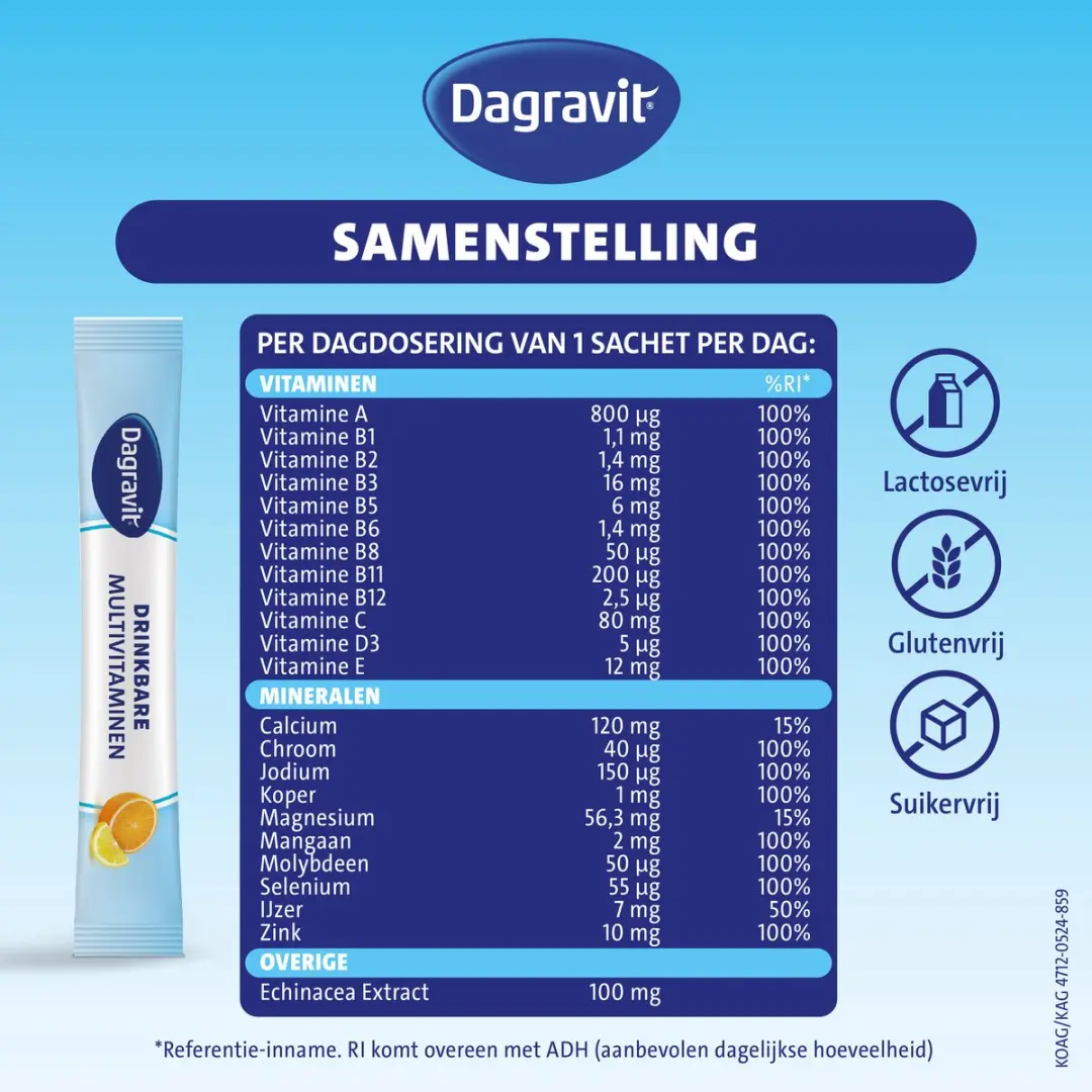 Dagravit Complete Start Drinkbare Multivitaminen 154ml - 30 Stuks - Sinaasappel-Citroen